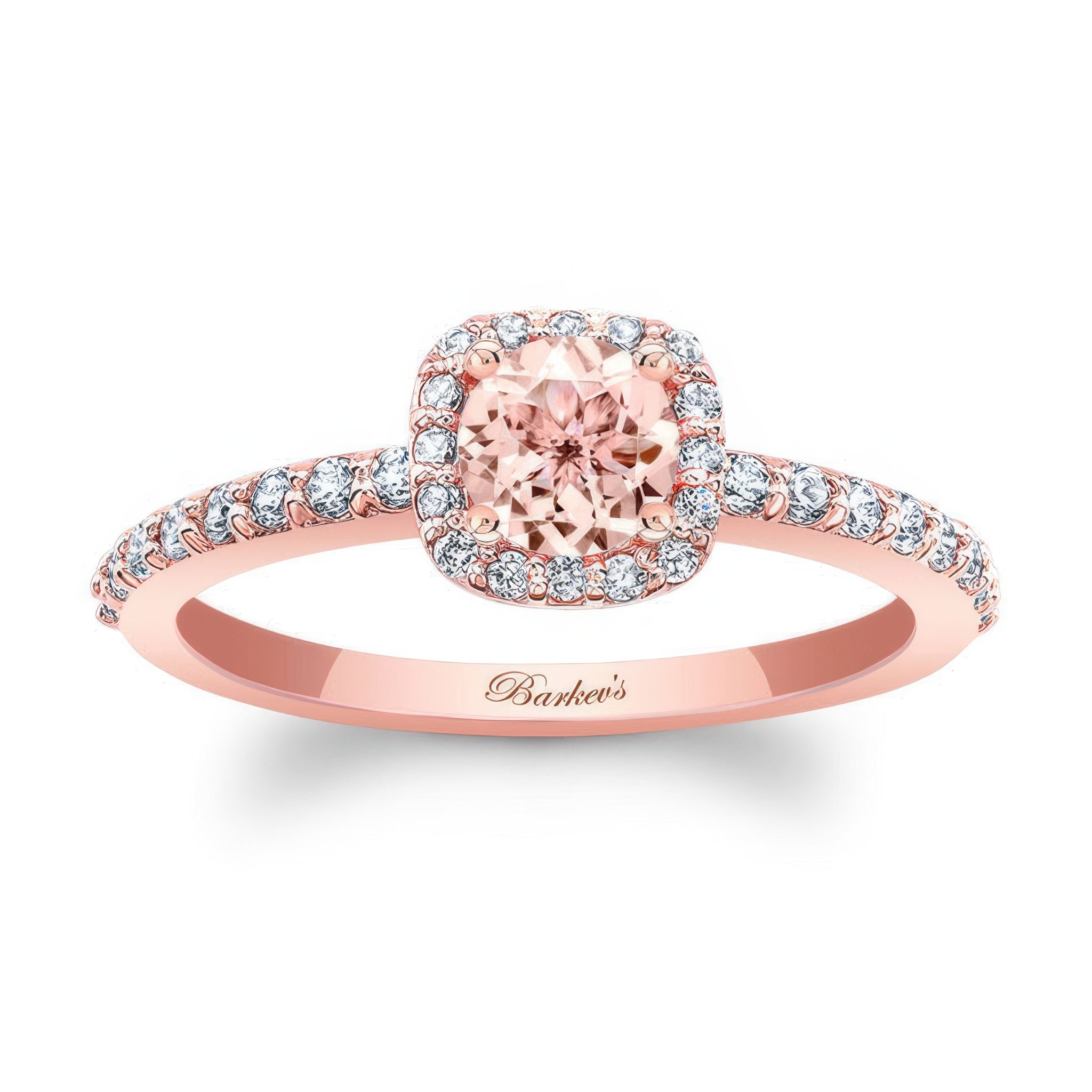 Half Carat Morganite Halo Ring