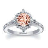 Classic Halo Morganite Engagement Ring
