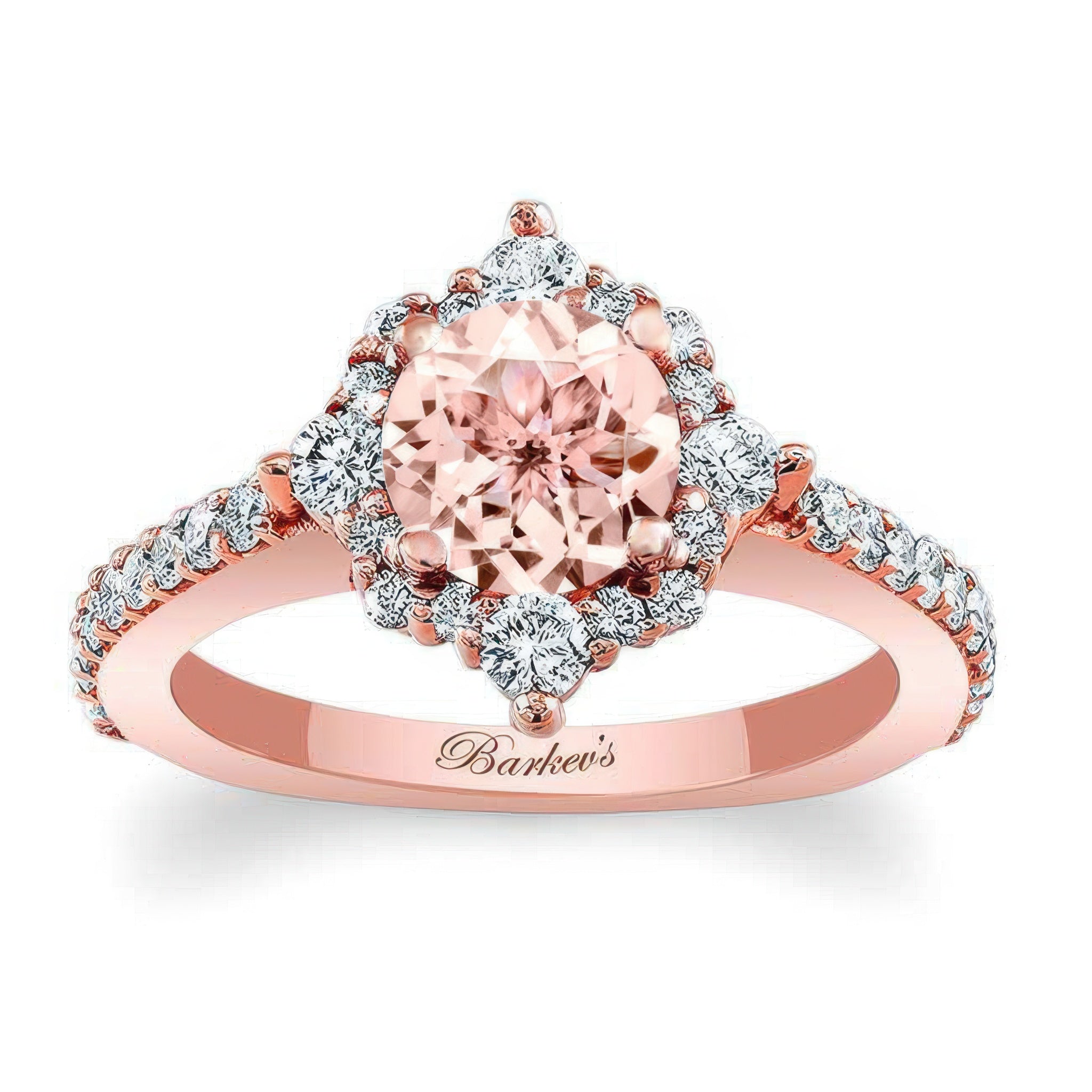 Classic Halo Morganite Engagement Ring