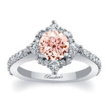 Classic Halo Morganite Engagement Ring