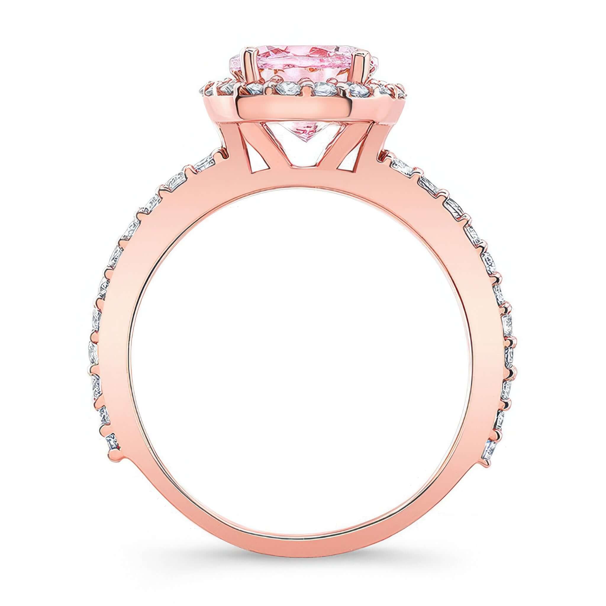 2 Carat Oval Morganite Halo Engagement Ring