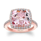 5 Carat Cushion Cut Morganite Halo Ring