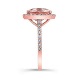 5 Carat Cushion Cut Morganite Halo Ring