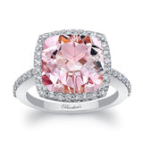 5 Carat Cushion Cut Morganite Halo Ring