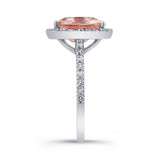 5 Carat Cushion Cut Morganite Halo Ring