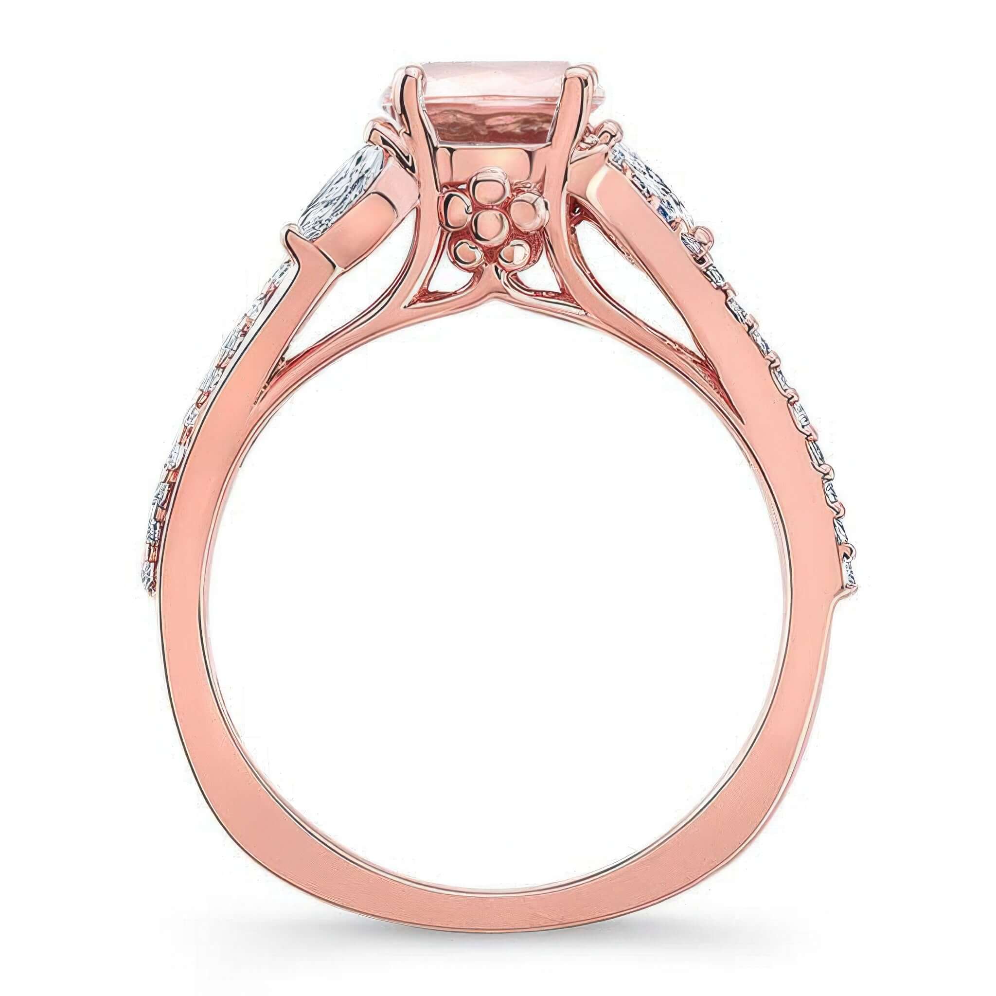 Curved Split Shank Morganite Ring