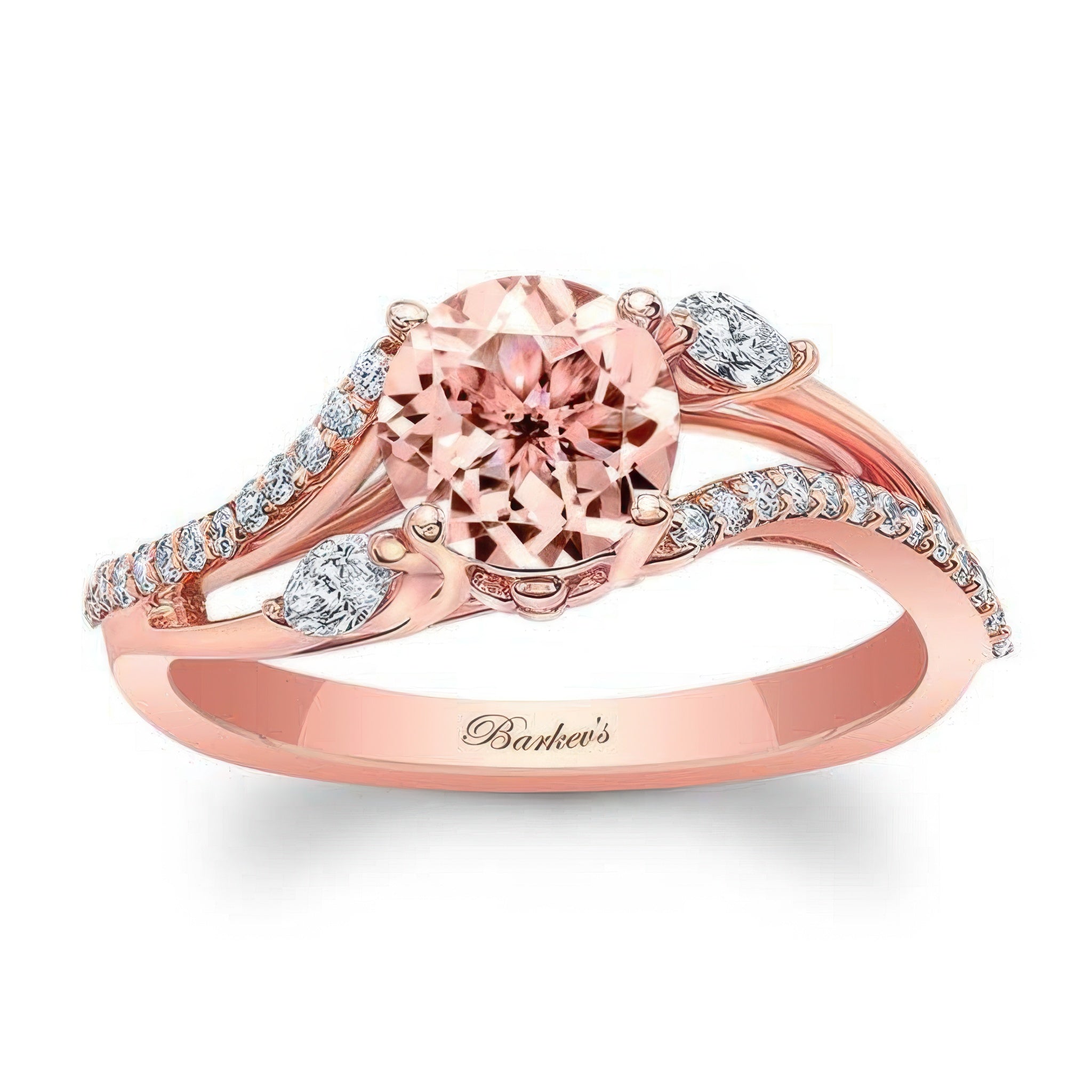 Curved Split Shank Morganite Ring