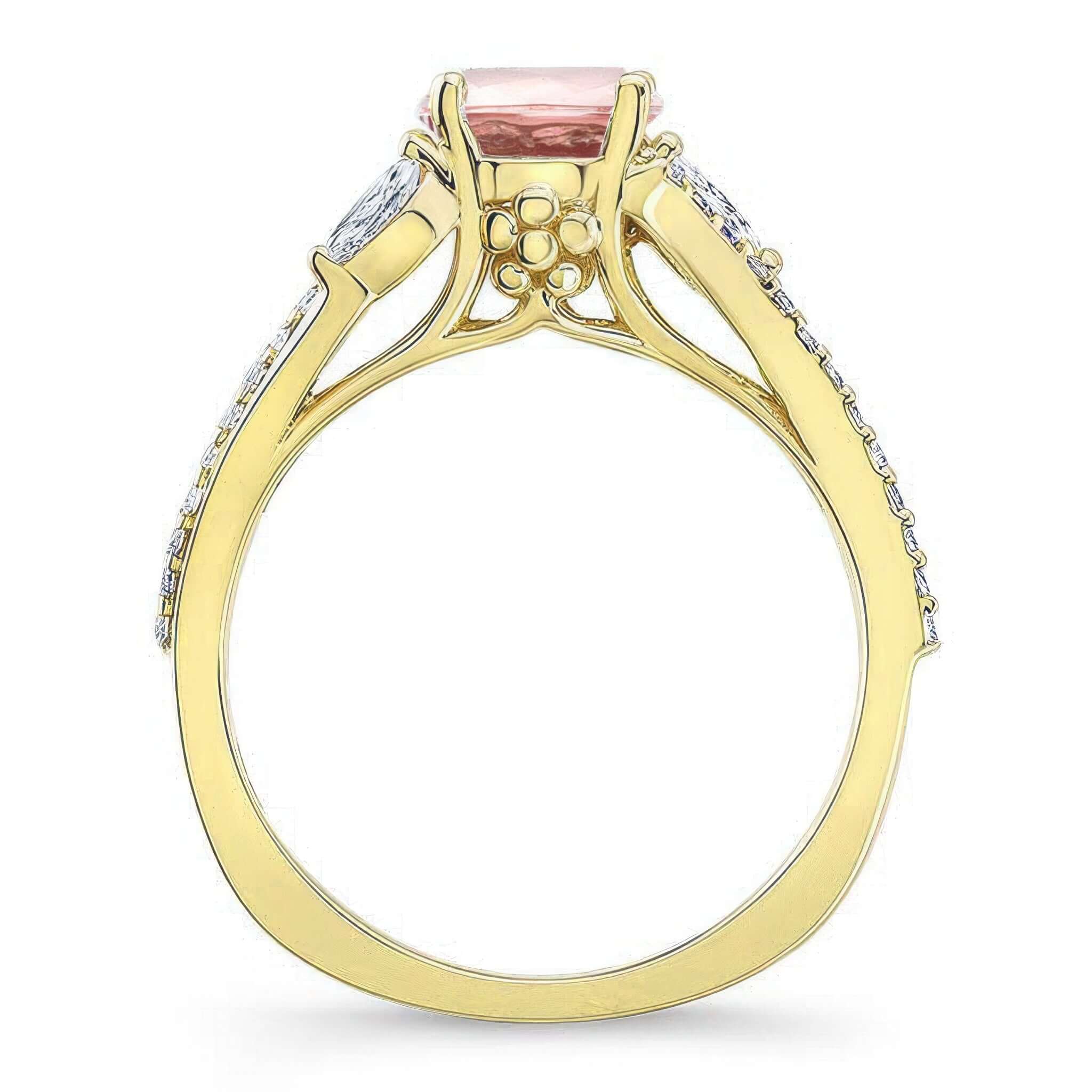 Curved Split Shank Morganite Ring