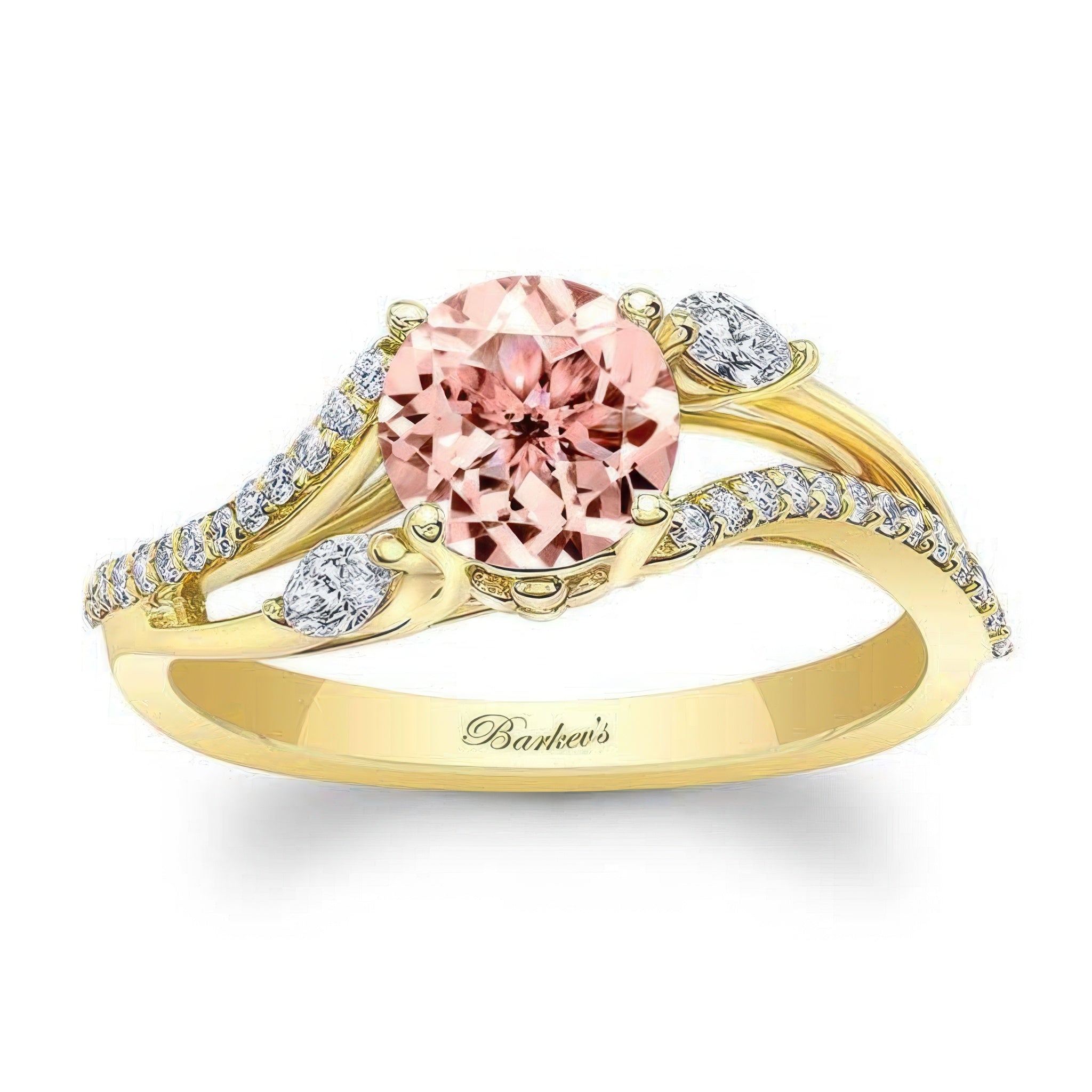 Curved Split Shank Morganite Ring