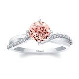 Twisted Morganite And Diamond Engagement Ring