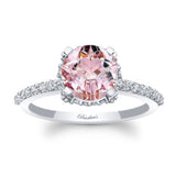 Morganite And Diamond Hidden Halo Ring