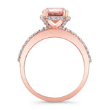 Morganite And Diamond Hidden Halo Ring
