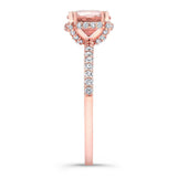 Morganite And Diamond Hidden Halo Ring