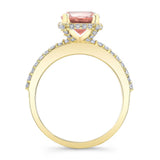 Morganite And Diamond Hidden Halo Ring