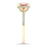 Morganite And Diamond Hidden Halo Ring