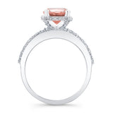 Morganite And Diamond Hidden Halo Ring