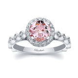 Vintage Halo Morganite And Diamond Ring
