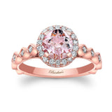 Vintage Halo Morganite And Diamond Ring