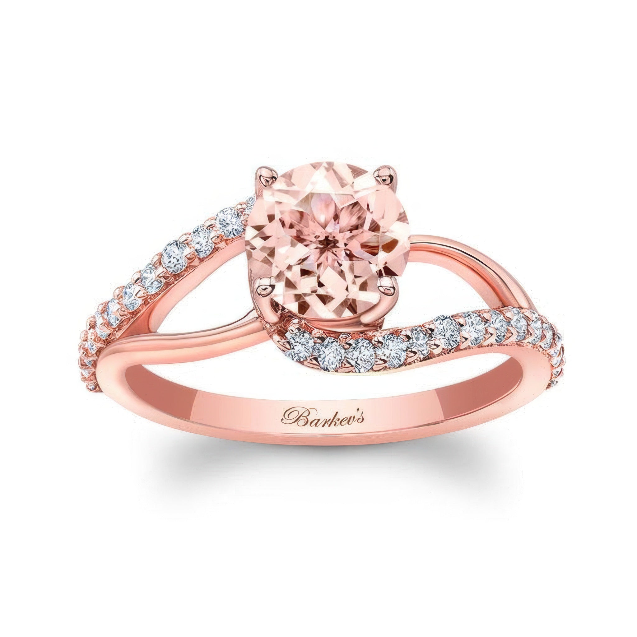 Split Shank Morganite And Diamond Ring