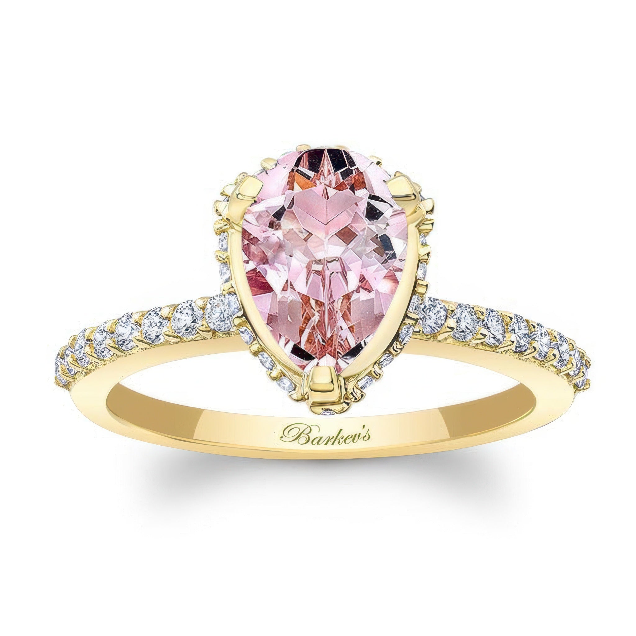 Teardrop Morganite Engagement Ring
