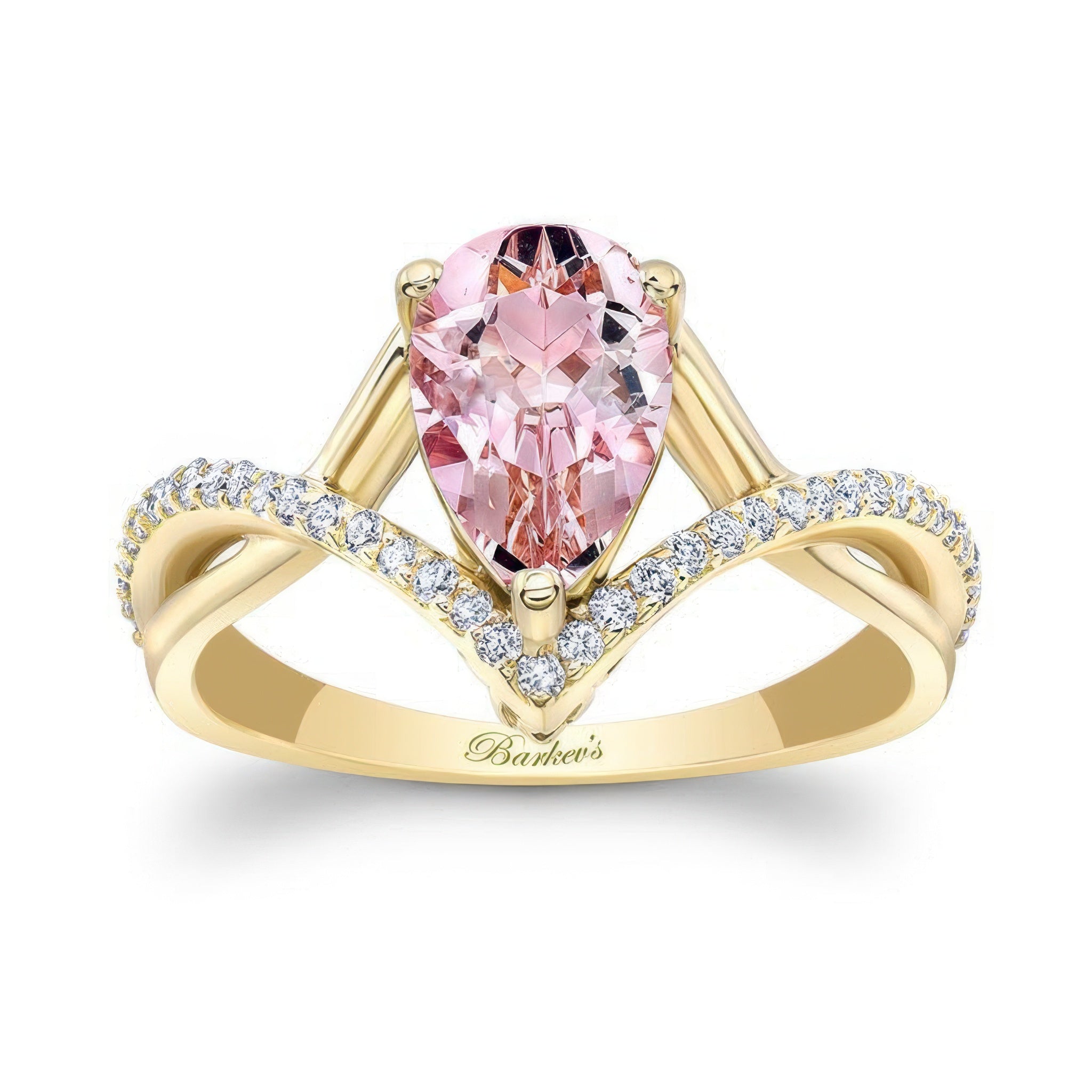 Unique Pear Shaped Morganite Ring