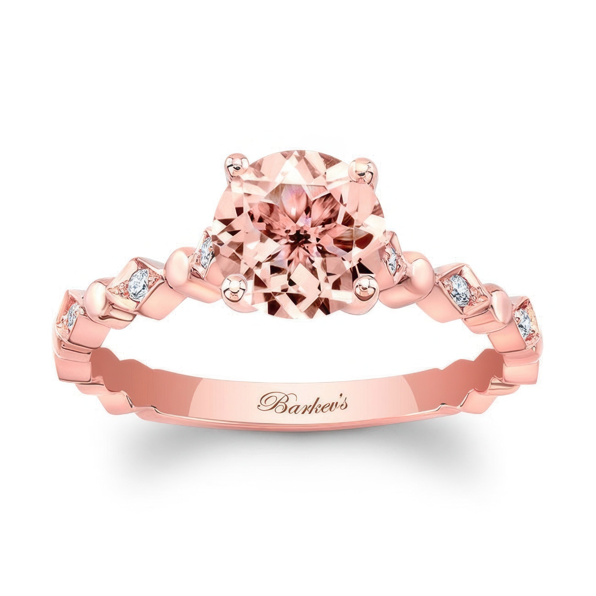 Art Deco Morganite And Diamond Engagement Ring