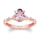 Art Deco Oval Morganite Engagement Ring