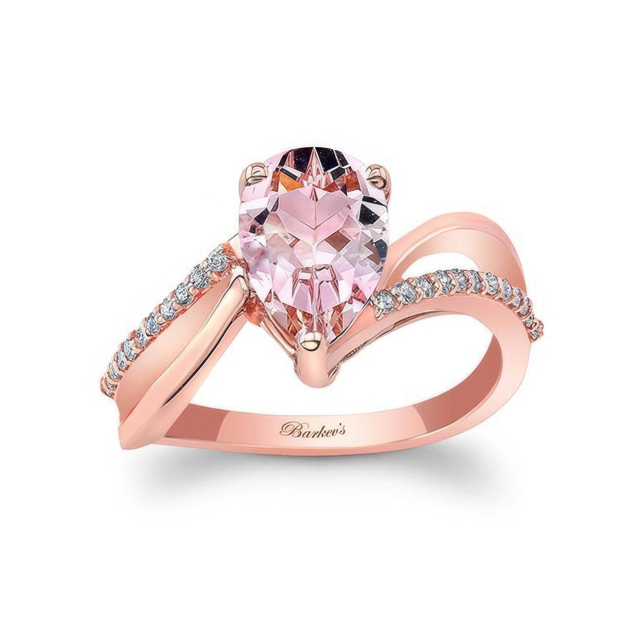 Split Shank Pear Morganite Ring