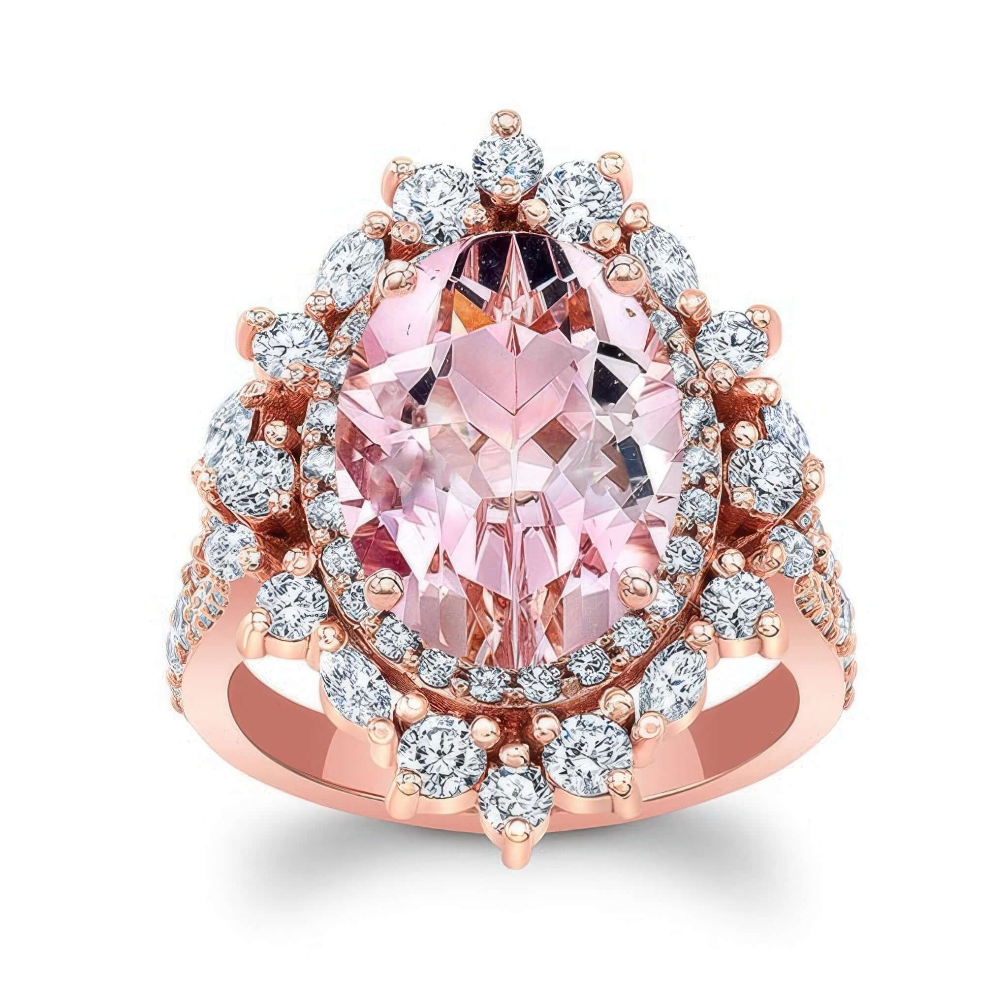 5 Carat Oval Morganite Ring