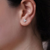 Triple Moissanite Silver Studs