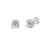 Simple Round Moissanite Silver Studs