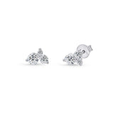 Graduating Size Trio Moissanite Silver Studs