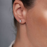 Graduating Size Trio Moissanite Silver Studs