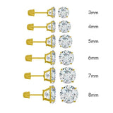 14K Gold Round Moissanite Stud Earrings