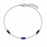 Emerald-Cut Moissanite Bracelet in Sterling Silver