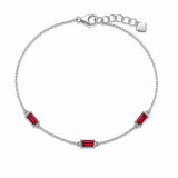 Emerald-Cut Moissanite Bracelet in Sterling Silver