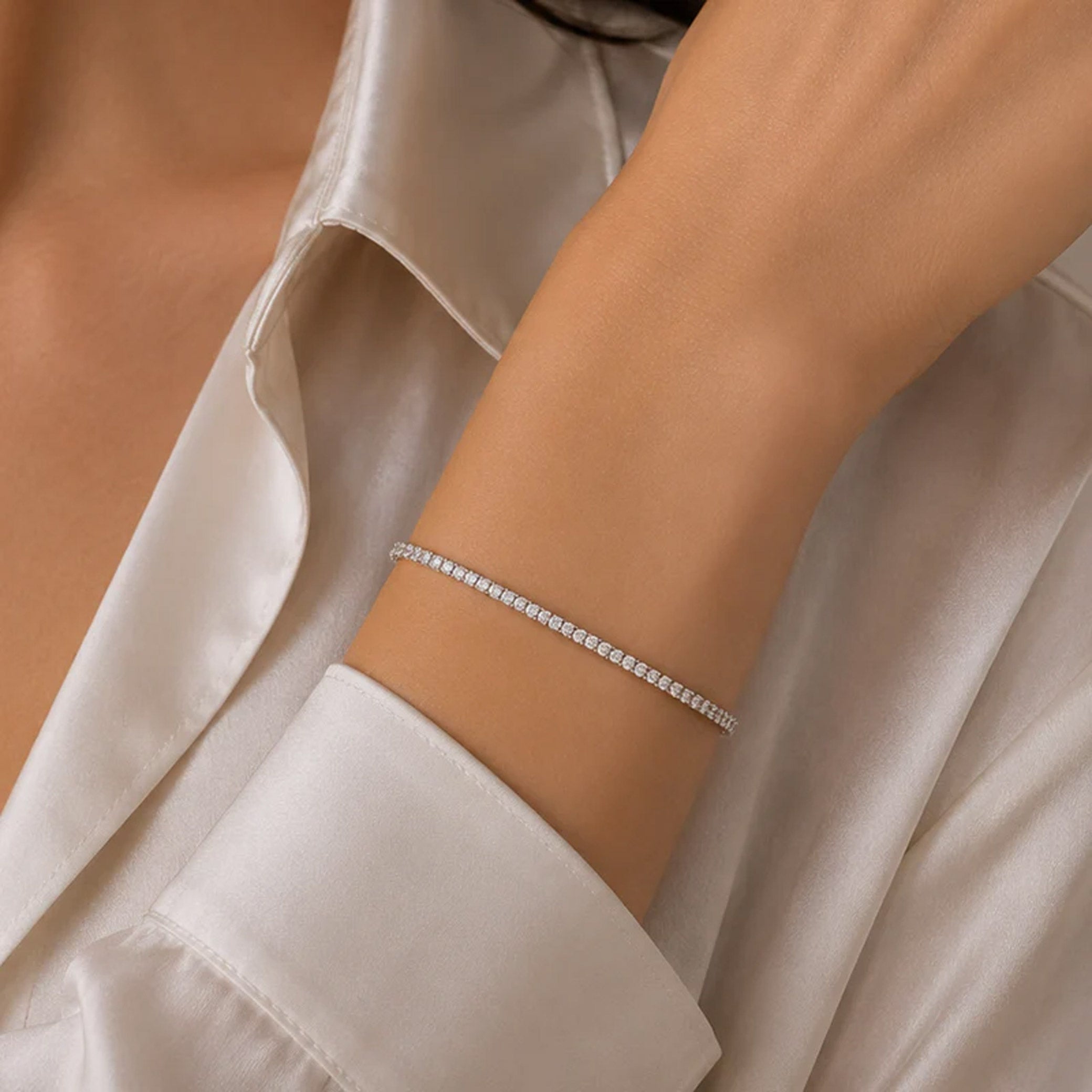 Classic Moissanite Tennis Bracelet in Sterling Silver