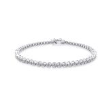 Scalloped Moissanite Tennis Bracelet in Sterling Silver