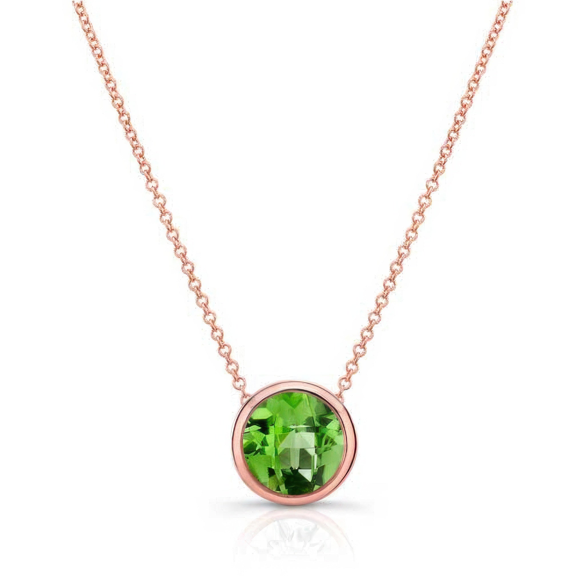 Bezel Peridot Necklace