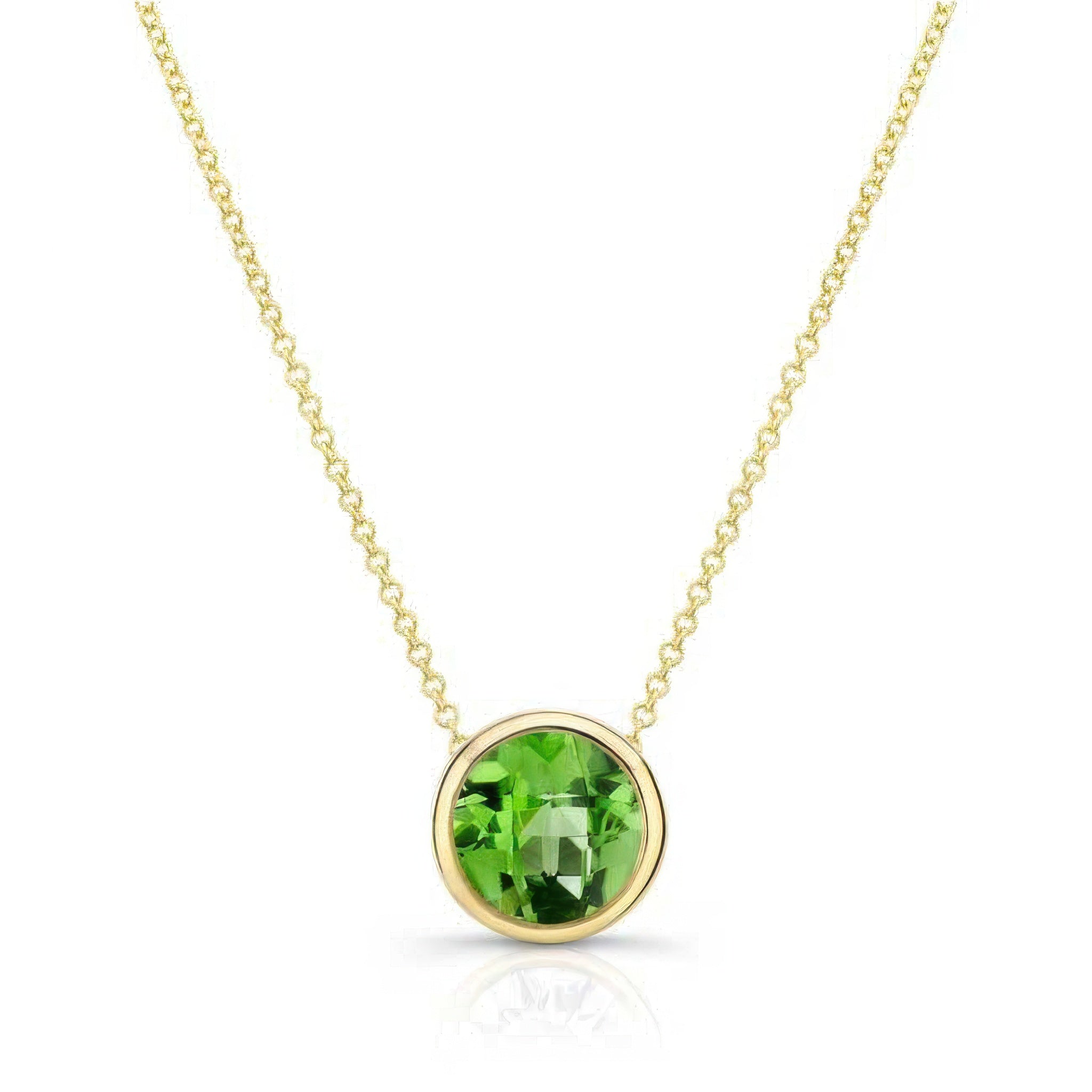 Bezel Peridot Necklace