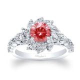 Lab Grown Pink Diamond Sunflower Engagement Ring