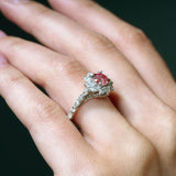 Lab Grown Pink Diamond Sunflower Engagement Ring