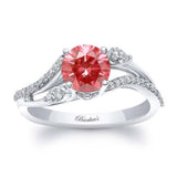 Curved Split Shank Lab Grown Pink Diamond Ring