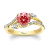 Curved Split Shank Lab Grown Pink Diamond Ring