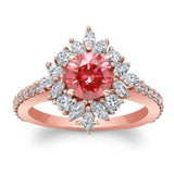 Marquise Halo Lab Grown Pink Diamond Engagement Ring