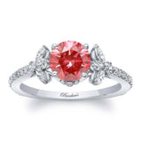 Lab Grown Pink Diamond Leaf Engagement Ring