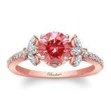Lab Grown Pink Diamond Leaf Engagement Ring