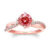 Twisted Lab Grown Pink Diamond Engagement Ring