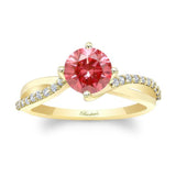Twisted Lab Grown Pink Diamond Engagement Ring