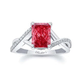 2 Carat Radiant Cut Lab Grown Pink Diamond Ring
